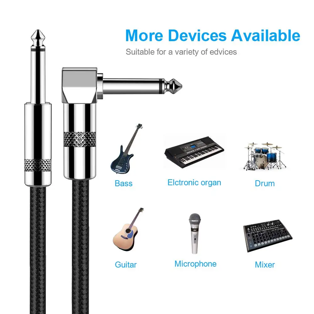 1/4 Inch Cable Guitar Cable 10FT TRS to 6.35mm TRS Stereo Audio Cable  Male to Male