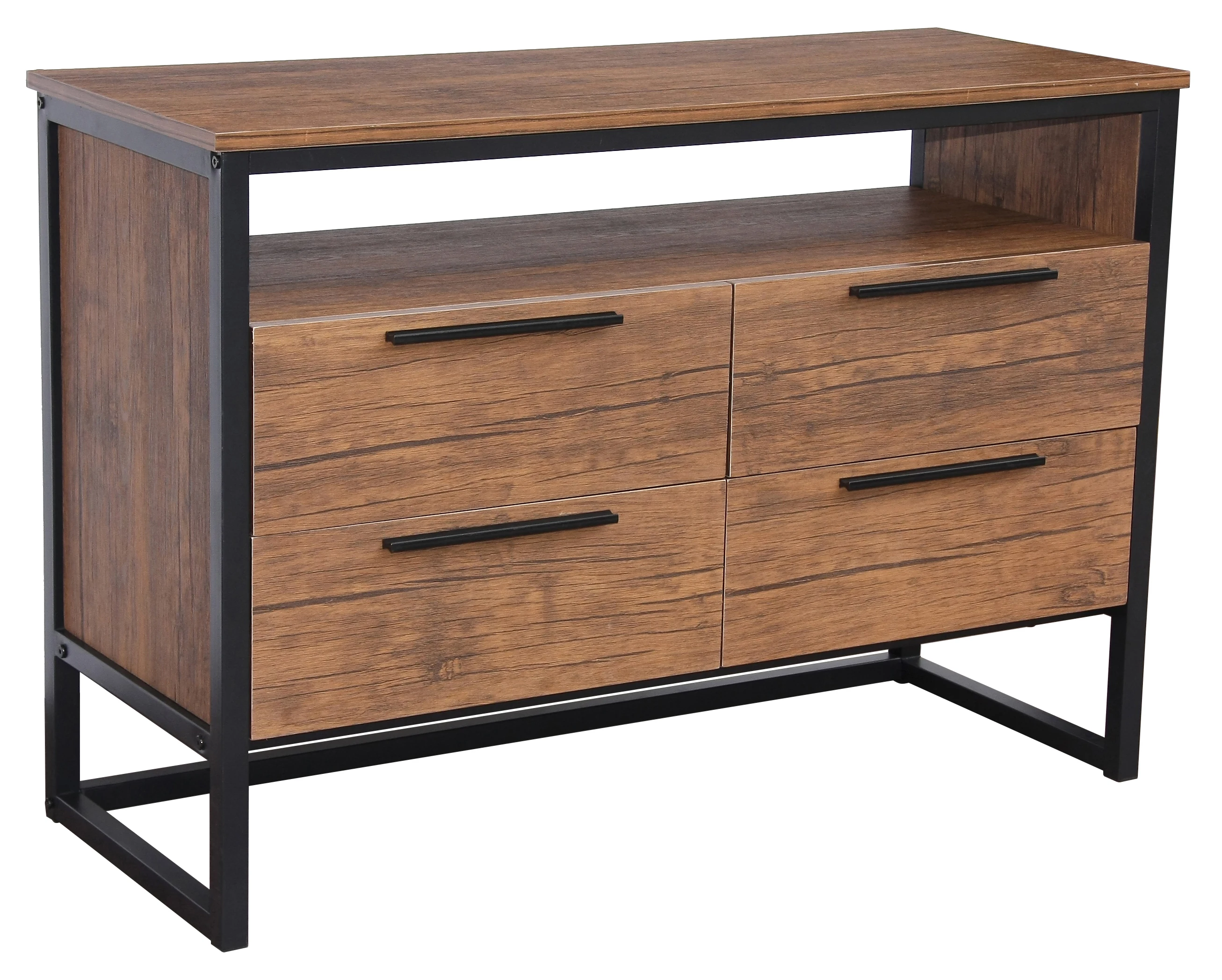 Antique Industrial Wooden Cabinet With 4 Drawer For Living Room