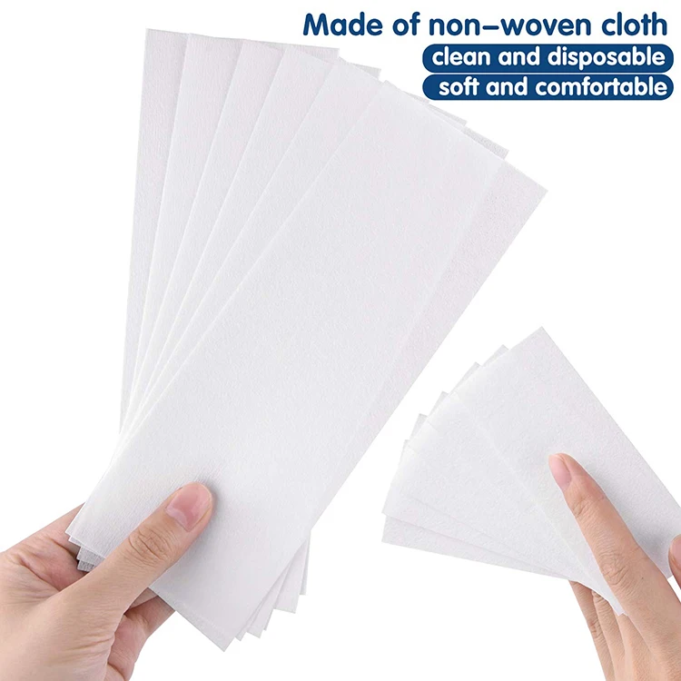 100 pcs depilatory hair removal depilatory cloth bleahed wax strip nonwoven epila