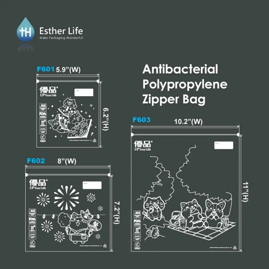 Shiba Inu With Handle Bag For Food Package Plastic PP Zip Bag