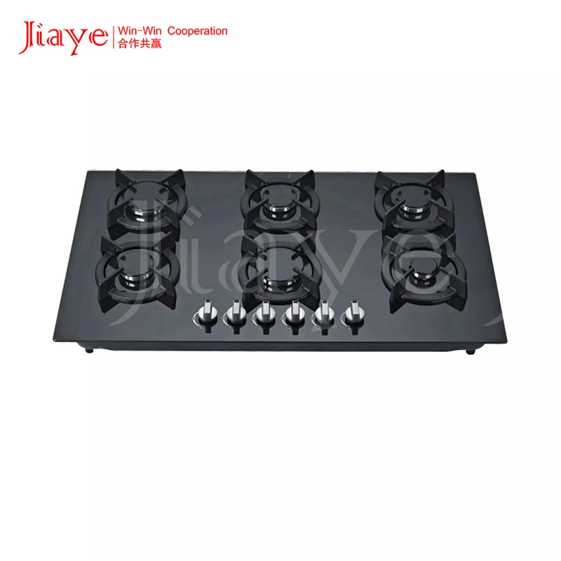 Wholesale Price 6 burner kitchens Gas hob tempered glass panel gas cooker Built in Gas stove