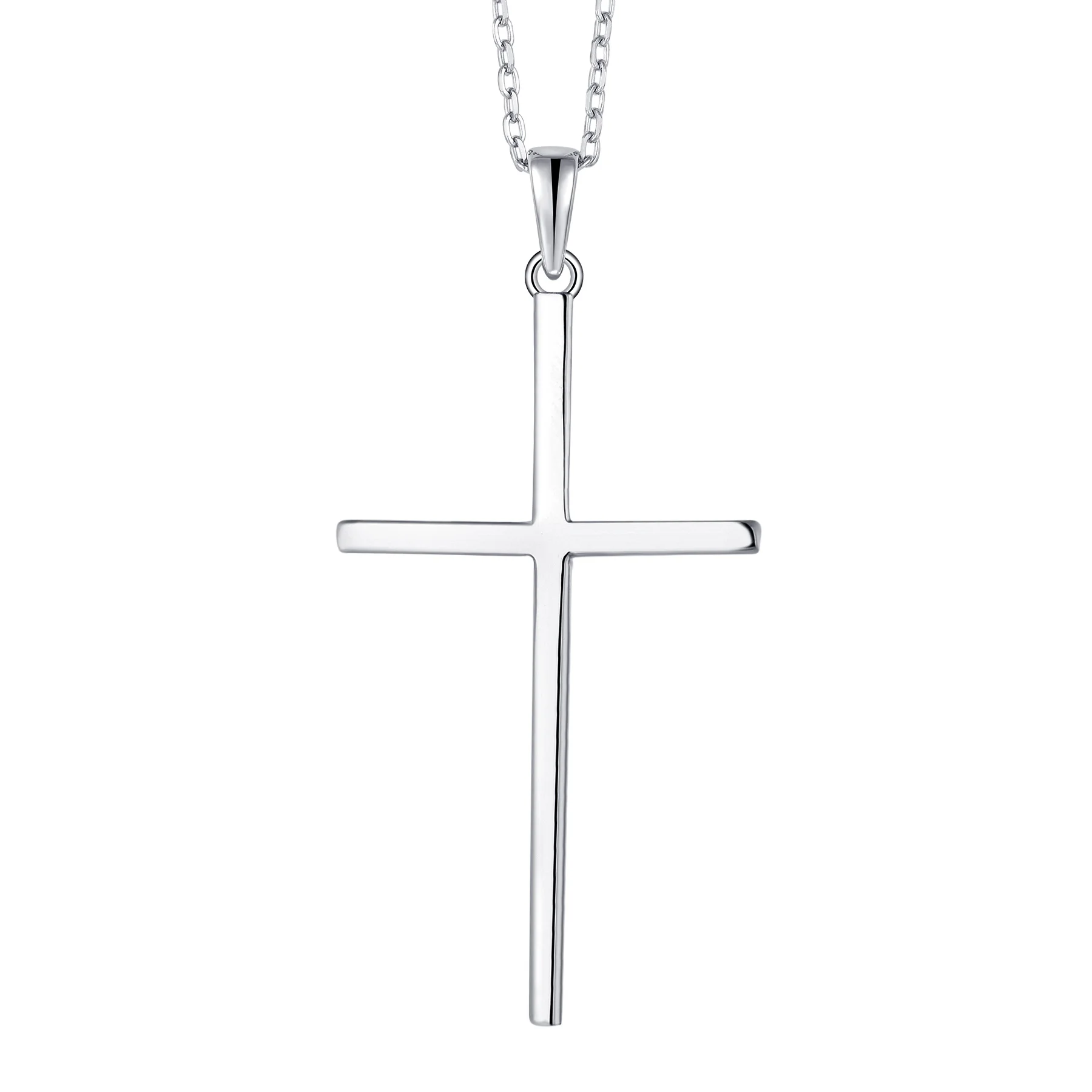 Wholesale America Hiphop Jewelry plain polished 925 sterling silver tiny cross pendant necklace