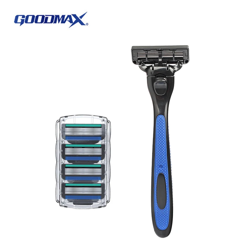 GOODMAX Razor Manufacturer High Quality 4 Blades Stainless Steel Facial Razor Men Shaving Razor