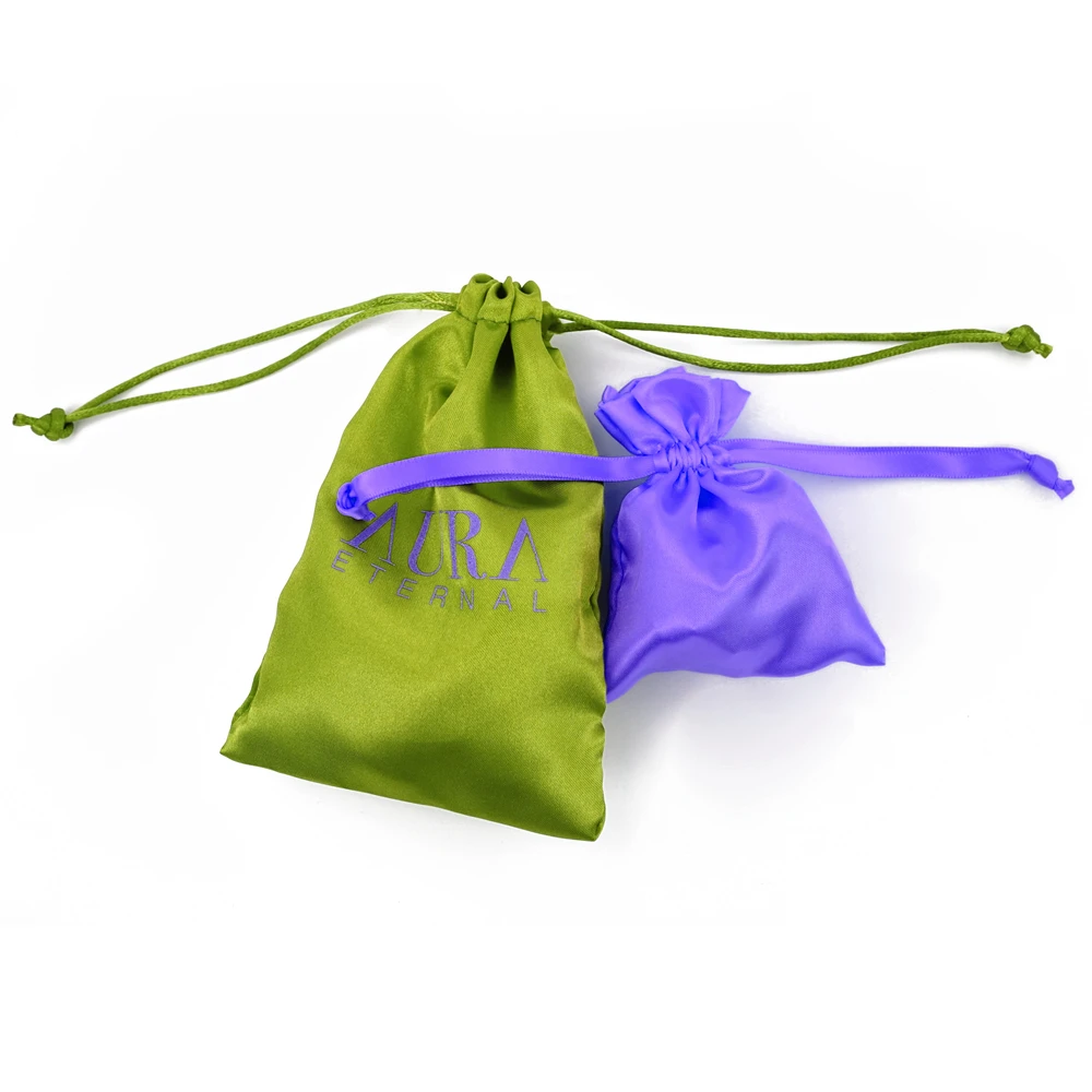 Шелковые атласные мешки с логотипом на заказ, атласная сумка на шнурке для волос, маленькая сумка для ресниц