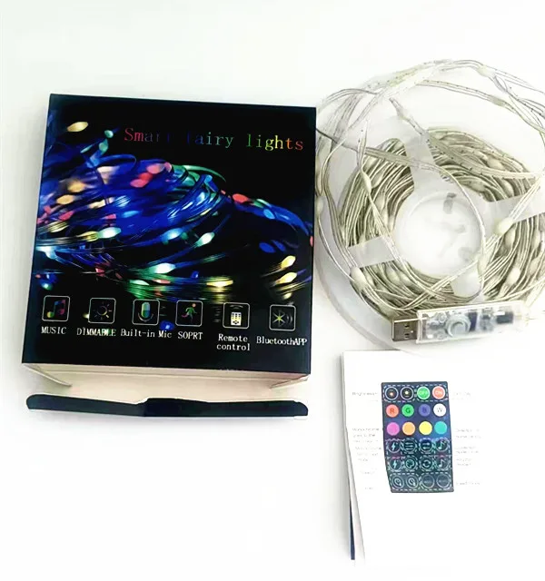 led fairy lights usb remote control 10m USB plug smart fairy  holiday string lights decoration