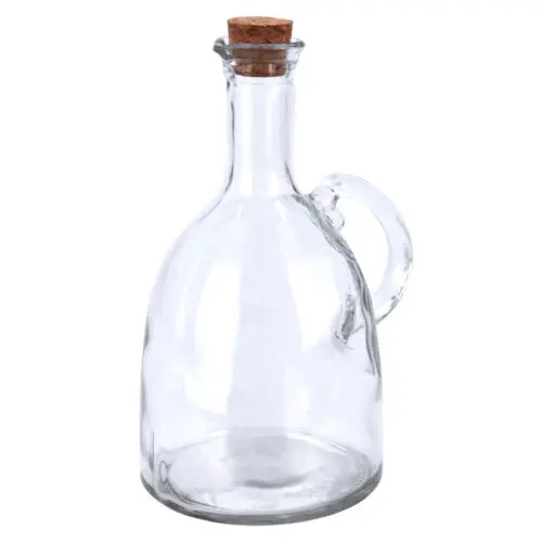 Olive Oil Bottle Pourer Glass Vinegar Drizzler Dispenser with Cork Lid 500ml