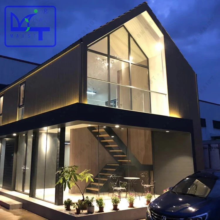 U straight  indoor, glass stairs  made in China-Maist