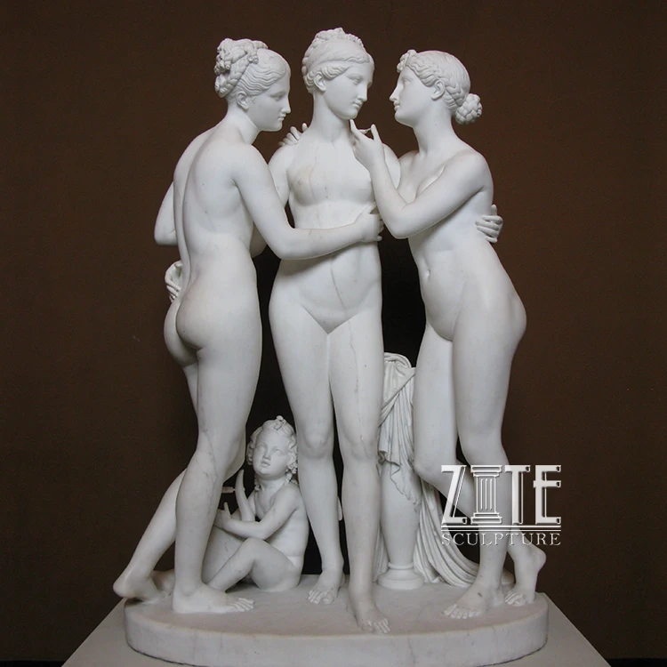 Hand Carved naked woman statue