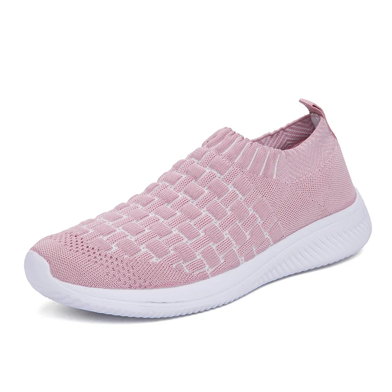 
Comfy Slip-On Mesh Sock Shoes Lightweight Travel Casual Sneakers Breathable Walking Tennis Shoes For Women 