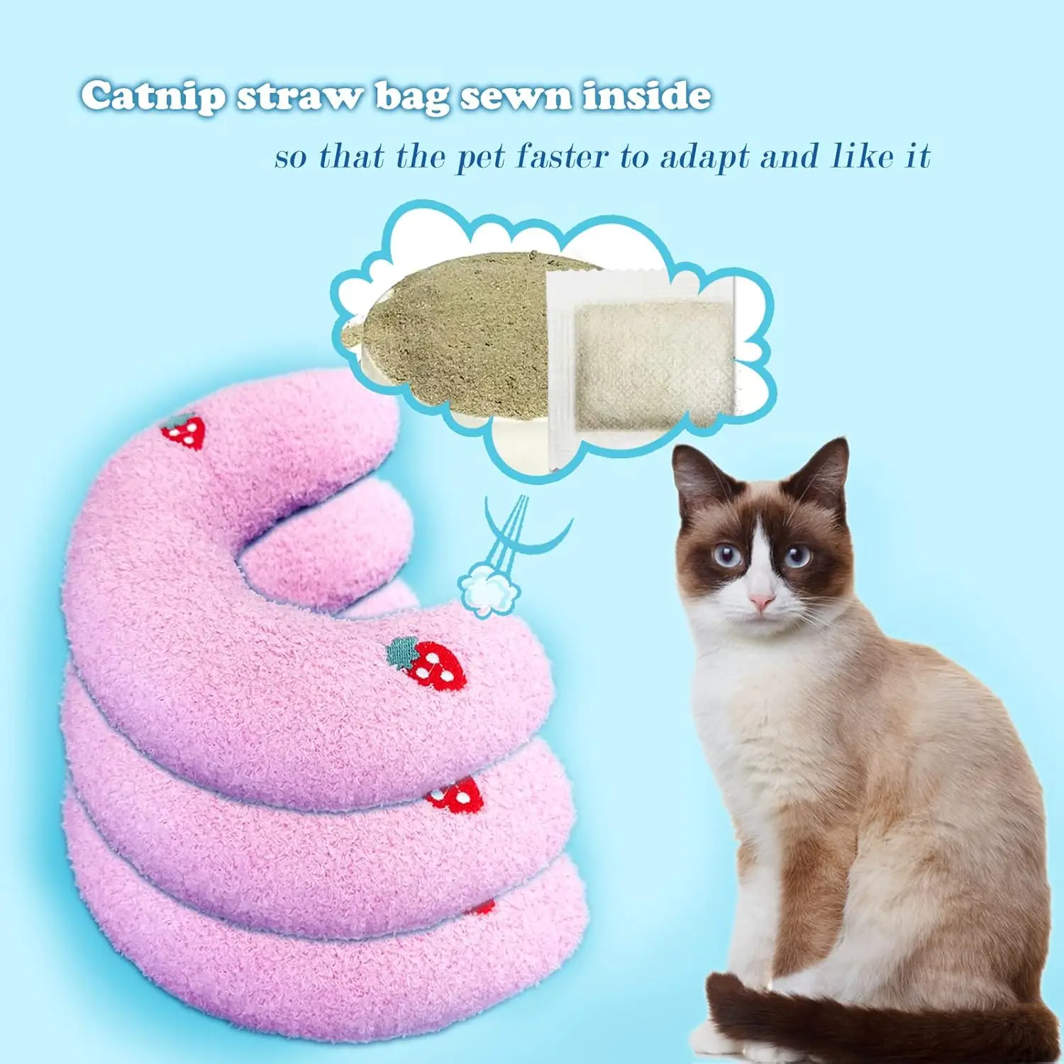 2023 New Design Pet Pillow U Shape Soft and Fluffy Plush Pet Pillow for Cat to Lay on Cat Bed Pillow