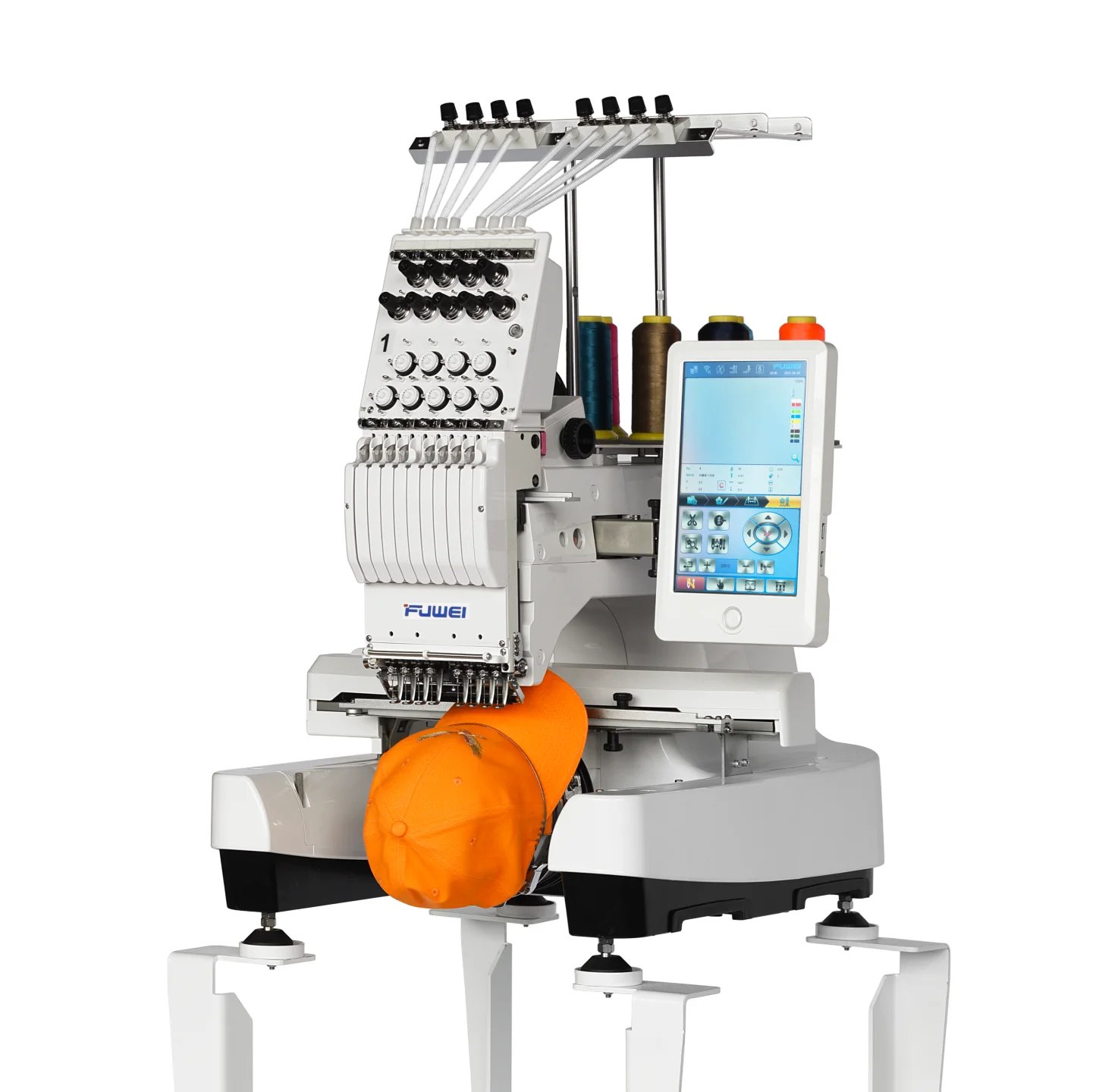 FUWEI wholesale work clothes high speed computerized embroidery machine for hat t-shirt flat on sales