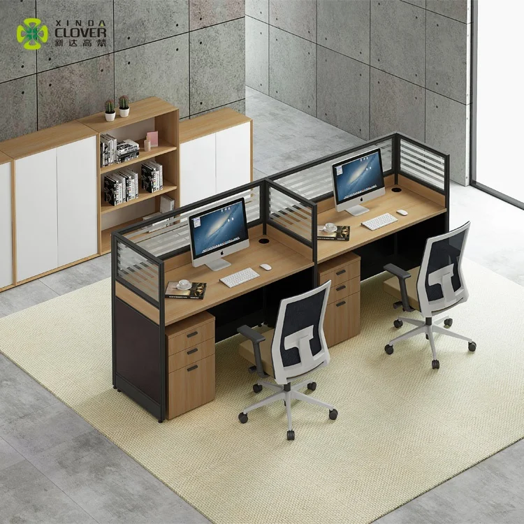 3 Persons Office Desk Modern Office Linear Workstation Office Cubicles For Sale