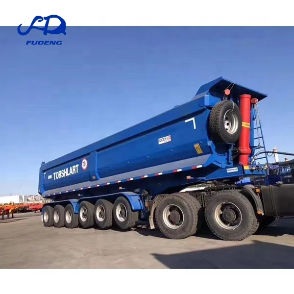 Hydraulic oil cylinder HYVA brand  4 5 6 axles rear dump trailer semi truck trailer for sale