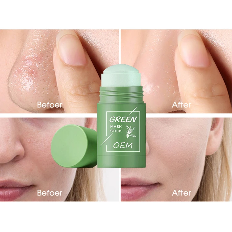 Private Label Organic Natural Purifying Clay Mask With White Clay Green Tea Mud Mask Stick For Face Wholesale
