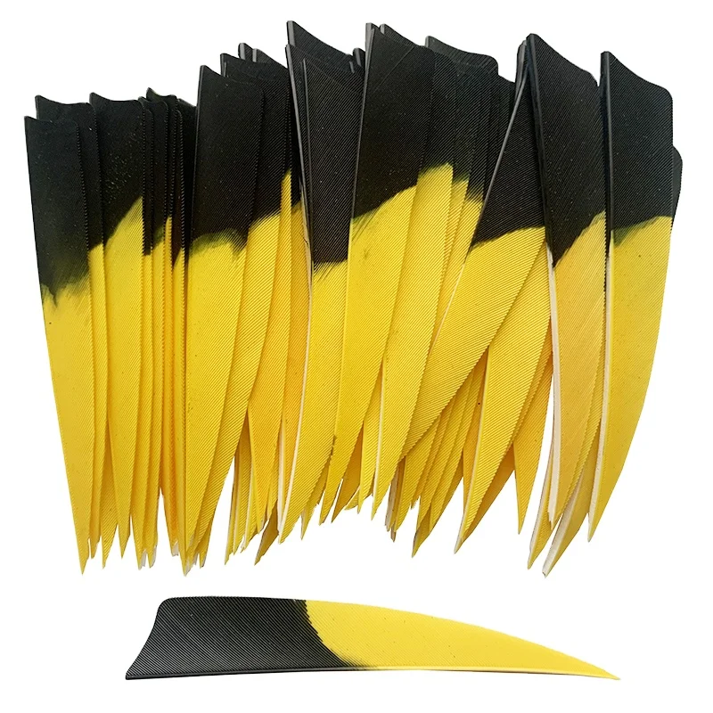 4Inch Archery Arrow Fletch Natural Turkey Feathers Fletching Shield Gradient DIY Tools Hunting Shooting Accessories