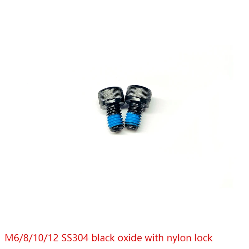 912 Stainless steel 304 socket head cap screw hexagon with nylon lock patch tip black oxide high quality M6/8/10/12