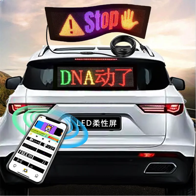 Flexible LED Digital Display Smart APP Control Text DIY Pattern Animation Matrix Panel Board Banner LED Lights for Car Store