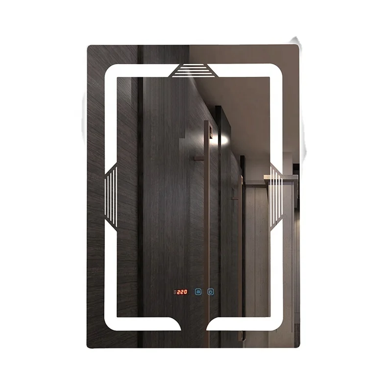 Modern Simple Illuminated Speaker Smart Led Rectangle Bath Mirror with Defogging function