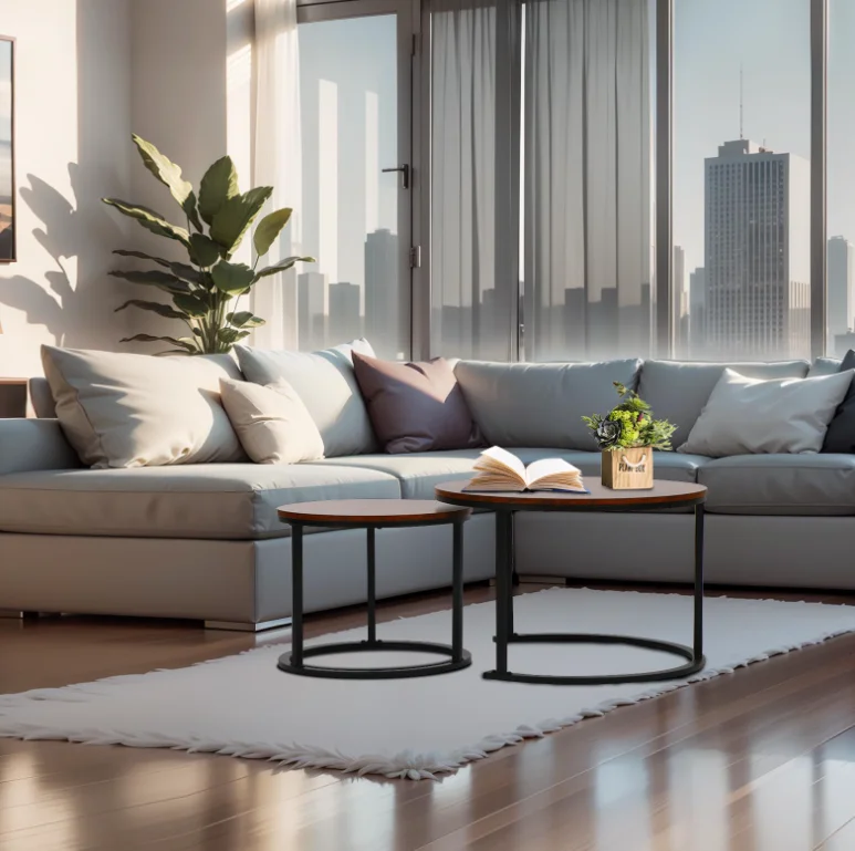 Wood mdf material Top Wrought Iron Minimalist Office Home Living Room Furniture Luxury Coffee Table old fashion