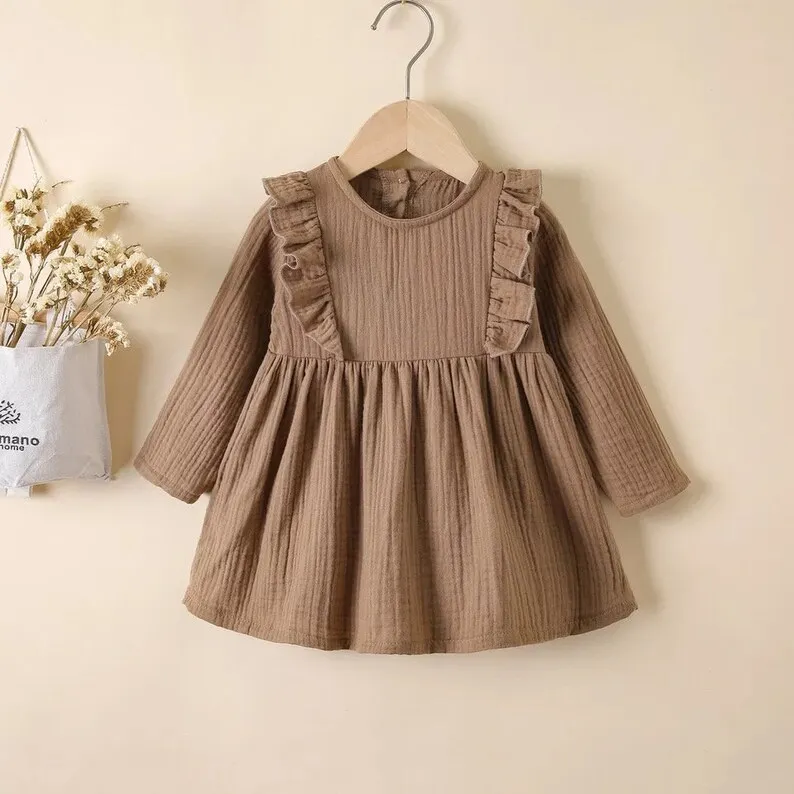 Baby Girl Dress Girl Elegant Autumn And Winter Dress Nifty Long-sleeved Party Dress