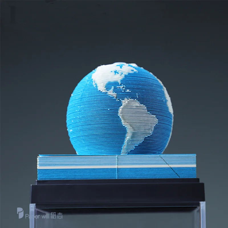 Creative DIY Calendar Memo 3D Earth Model Desk Calendar, Art Memo Gift Mini Desk Calendar for Home Office Decor