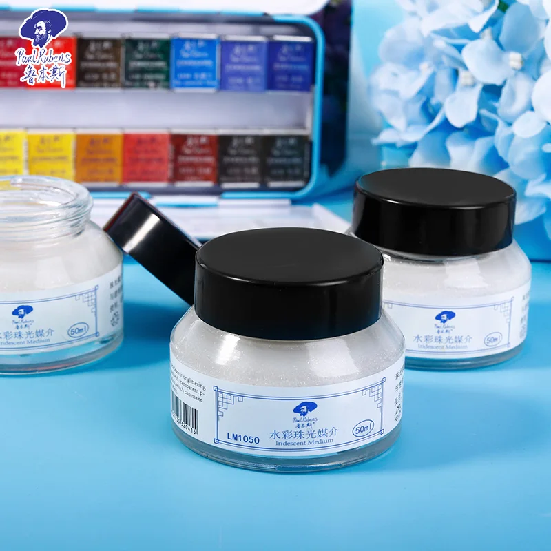 Paul Rubens Watercolor Paints Gouache Pearlescent Media Iridescent Medium Mix Painting Tools Art Supplies for Artist 50ml