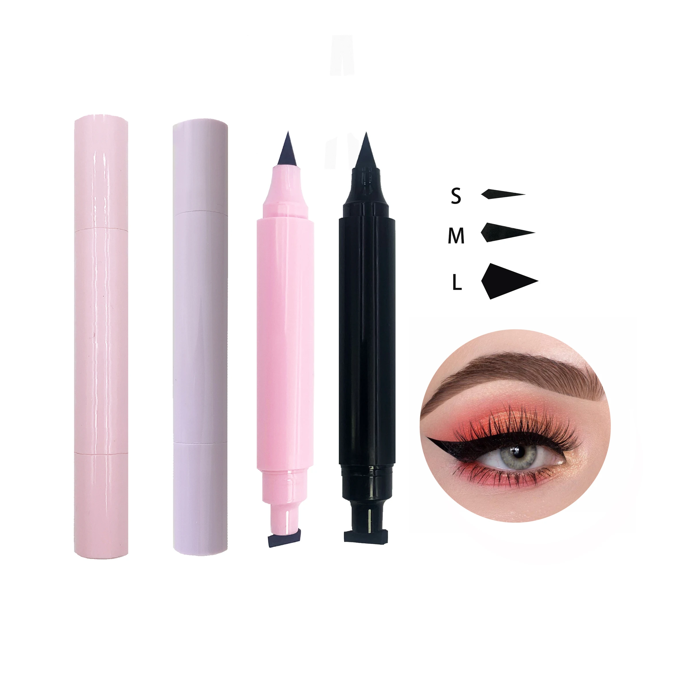 Cat Eye Waterproof Liquid Eyeliner Set 3.5g Pen Form Colorful Makeup Tools-Black Brown Purple Blue Lasting Features Eye Beauty