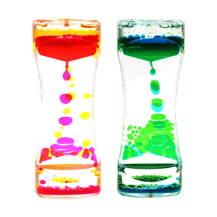 Dongguan Shanghao Colorful Liquid Motion Visual Slim Oil Acrylic Hourglass Timer