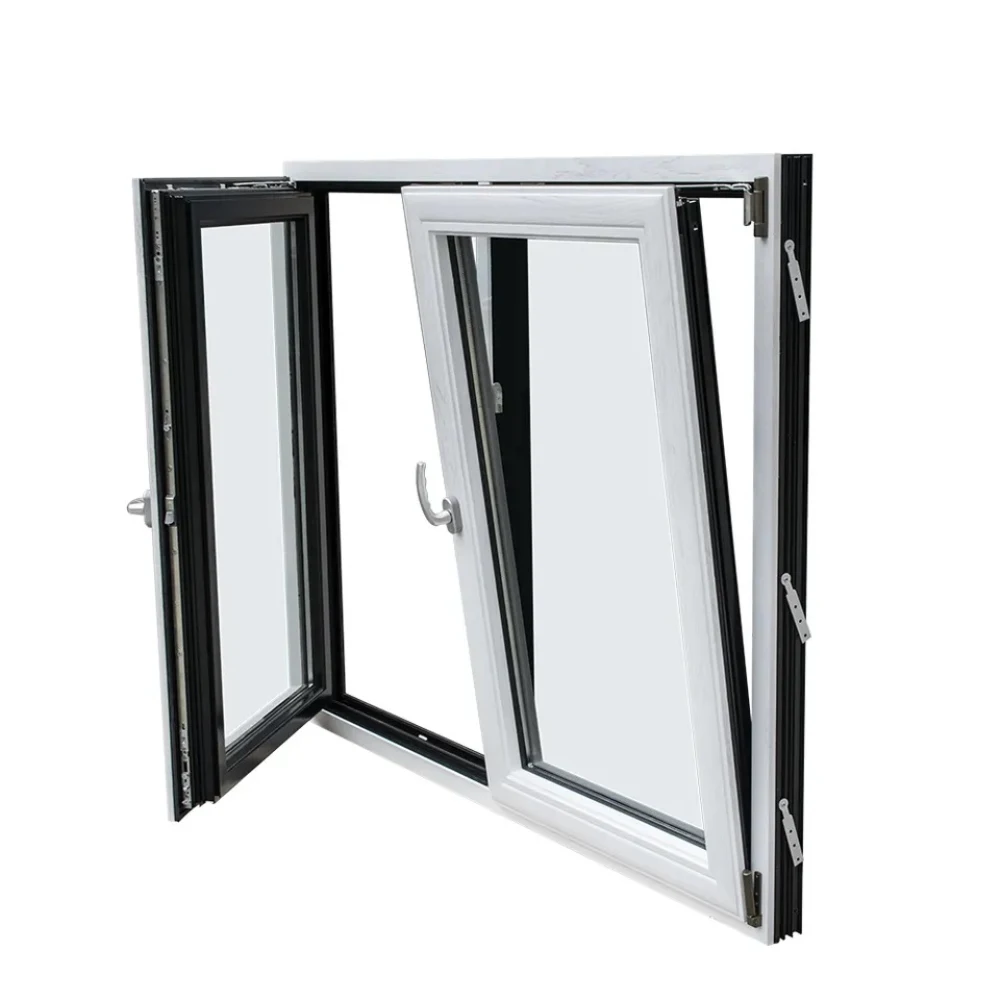 NFRC Double Glazing Fixed Combination Aluminum Tilt Turn Window With Germany Hardware