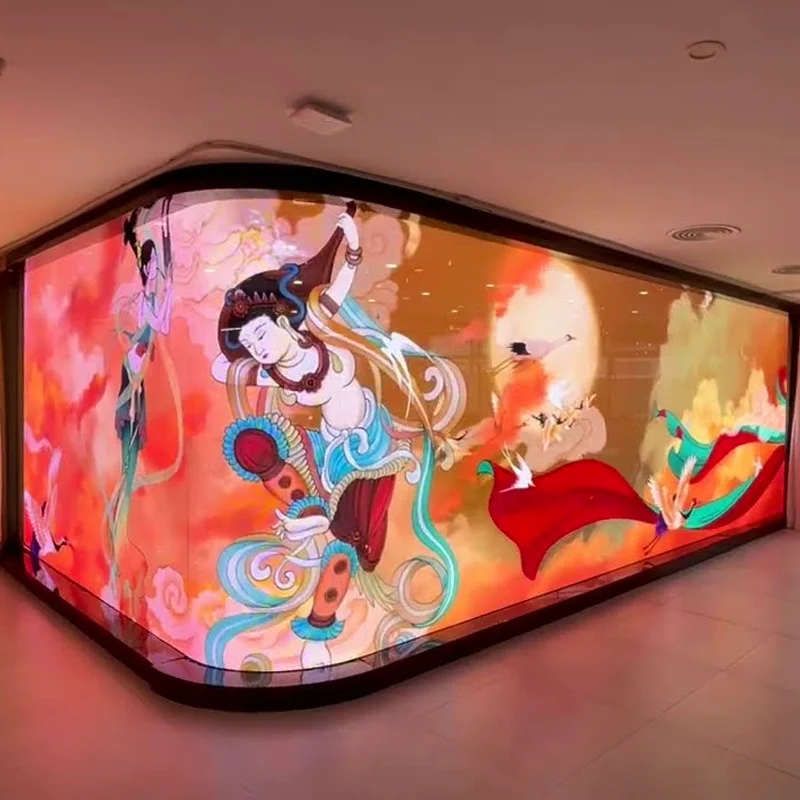 Stock Supply P10 Self Adhesive Transparente Led Screen Glass Window Flexible Transparent Led display Film For Advertising Use