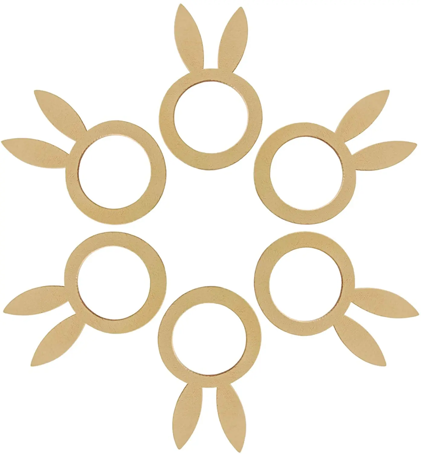 Оптовая продажа, деревянные кольца для салфеток в форме пасхального кролика, кольцо для салфеток