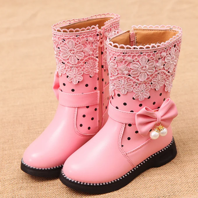 
Winter Girl High Boots Girls Cotton Shoes Kids Snow Boots 