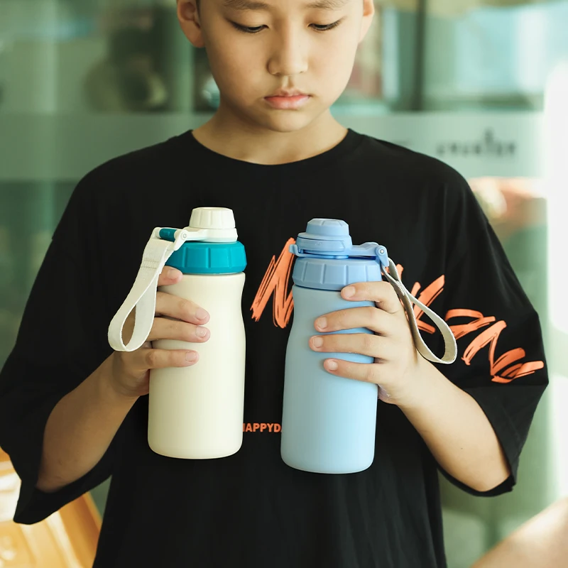 Hot Selling 14 oz Shatterproof Unbreakable 304 Stainless Steel Kids Water Bottle for Kids Easy to Use Customization with Lid