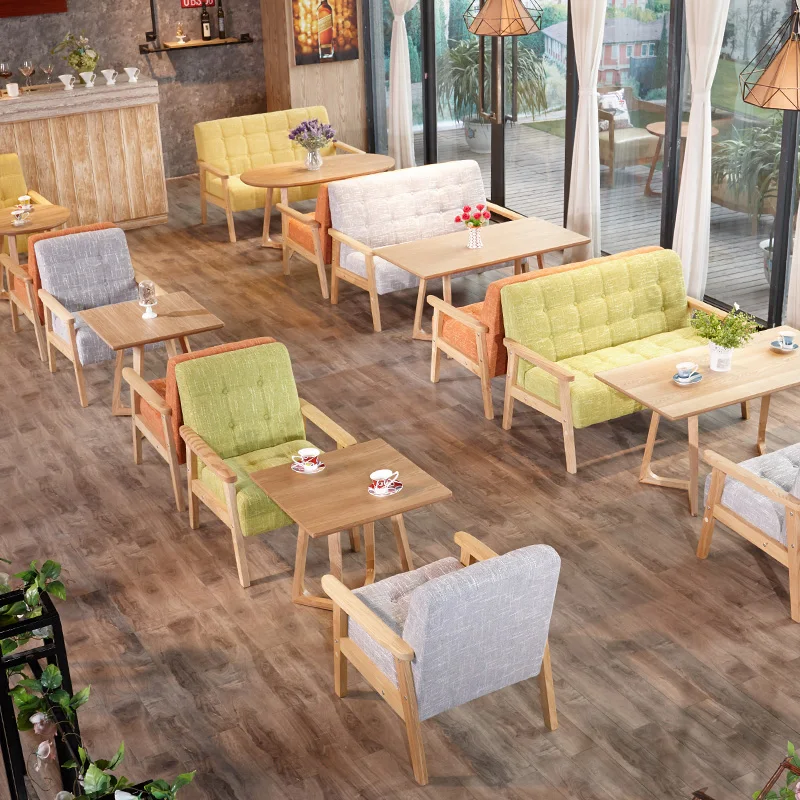 High Fashion Cafe Furniture Sets Table and Chair Combination Dessert Shop Milk Tea Shop Theme Western Restaurant Hotel
