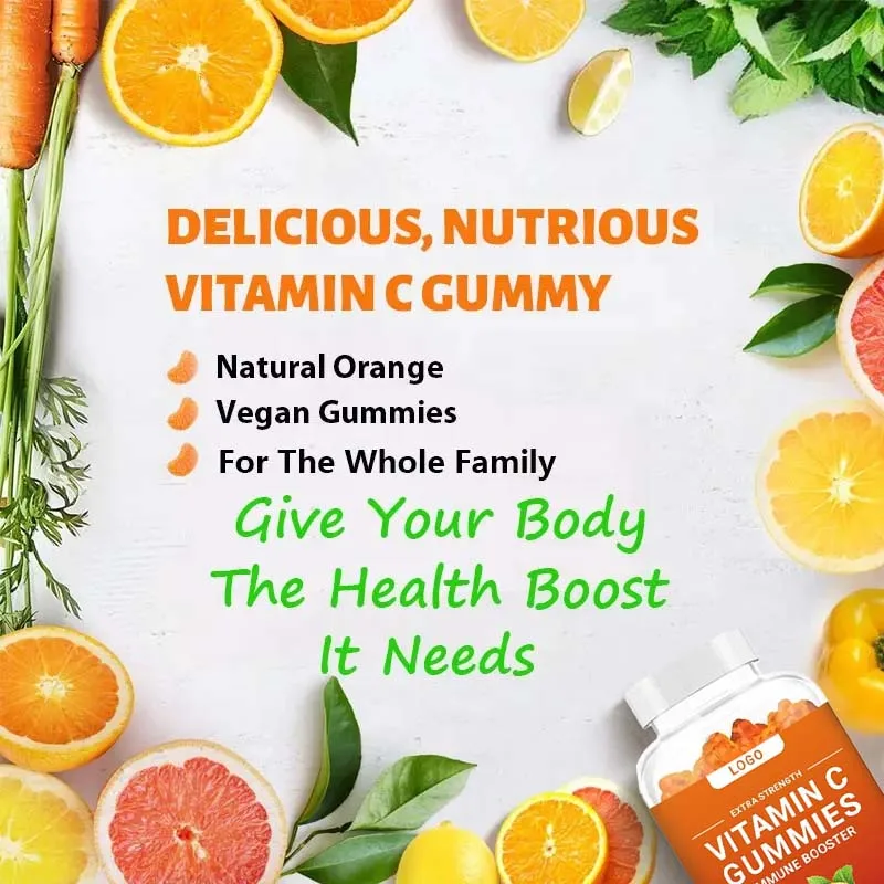 Vitamin c Gummies 125 мг для взрослых и детей Мультивитаминные мармеладки иммунной поддержки кожи с ароматом апельсина