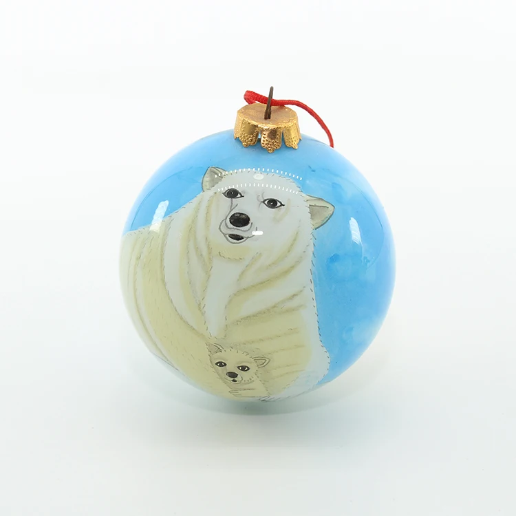 
high quality small glass ball christmas hand painted glass ball 