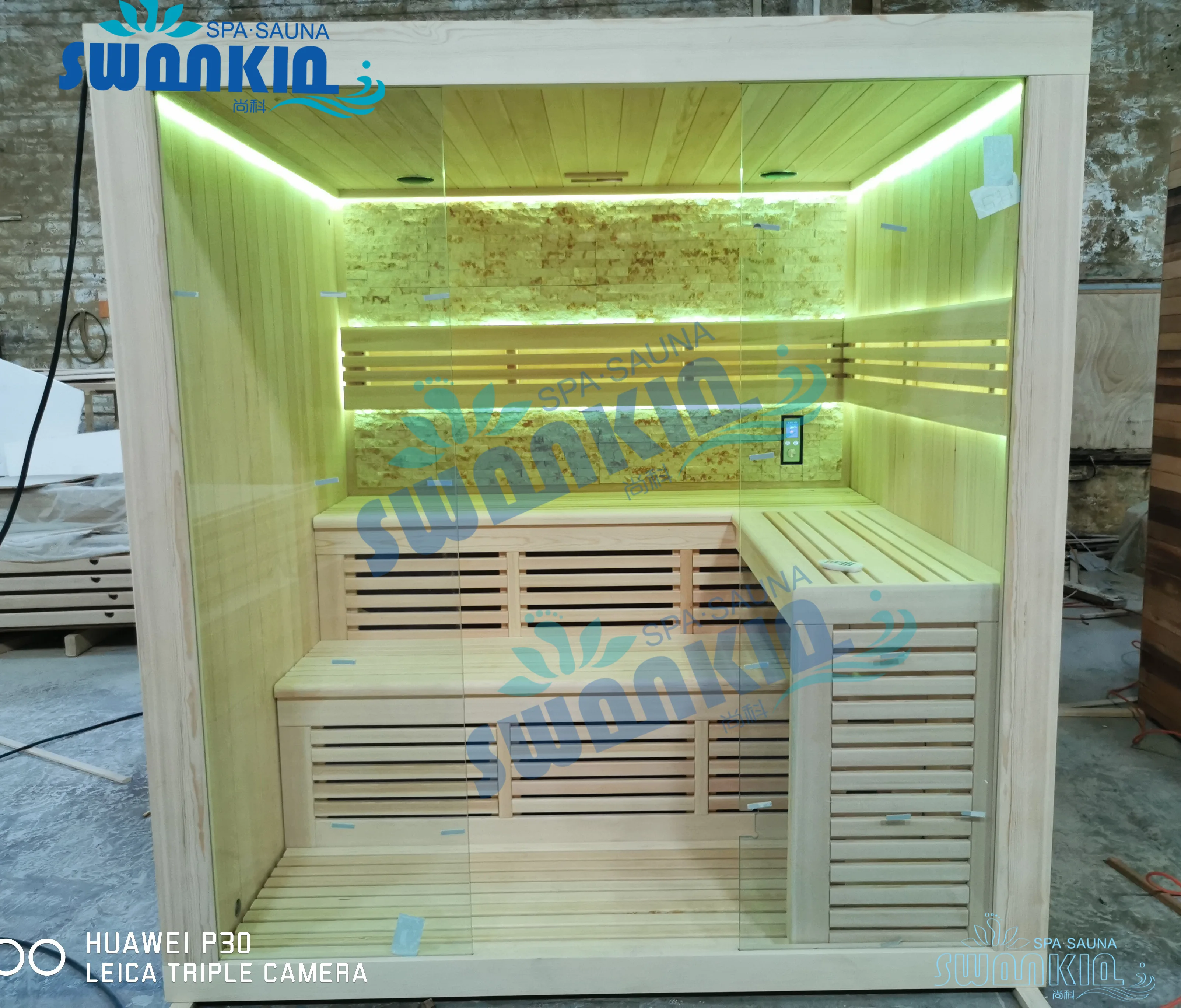 Wholesale Hemlock wood LED light traditional stove 4-6 people dry sauna rooms for sale