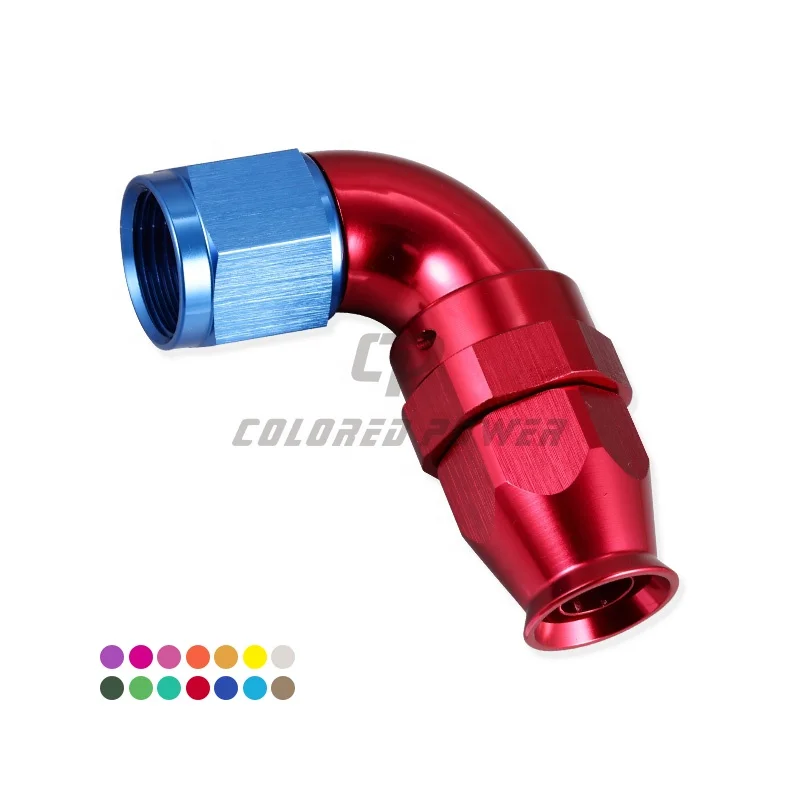 High Performance Racing Parts 90 Degree AN16 Aluminum Swivel Full Flow Female Fuel Oil PTFE Hose Ends Elbow (1pcs)
