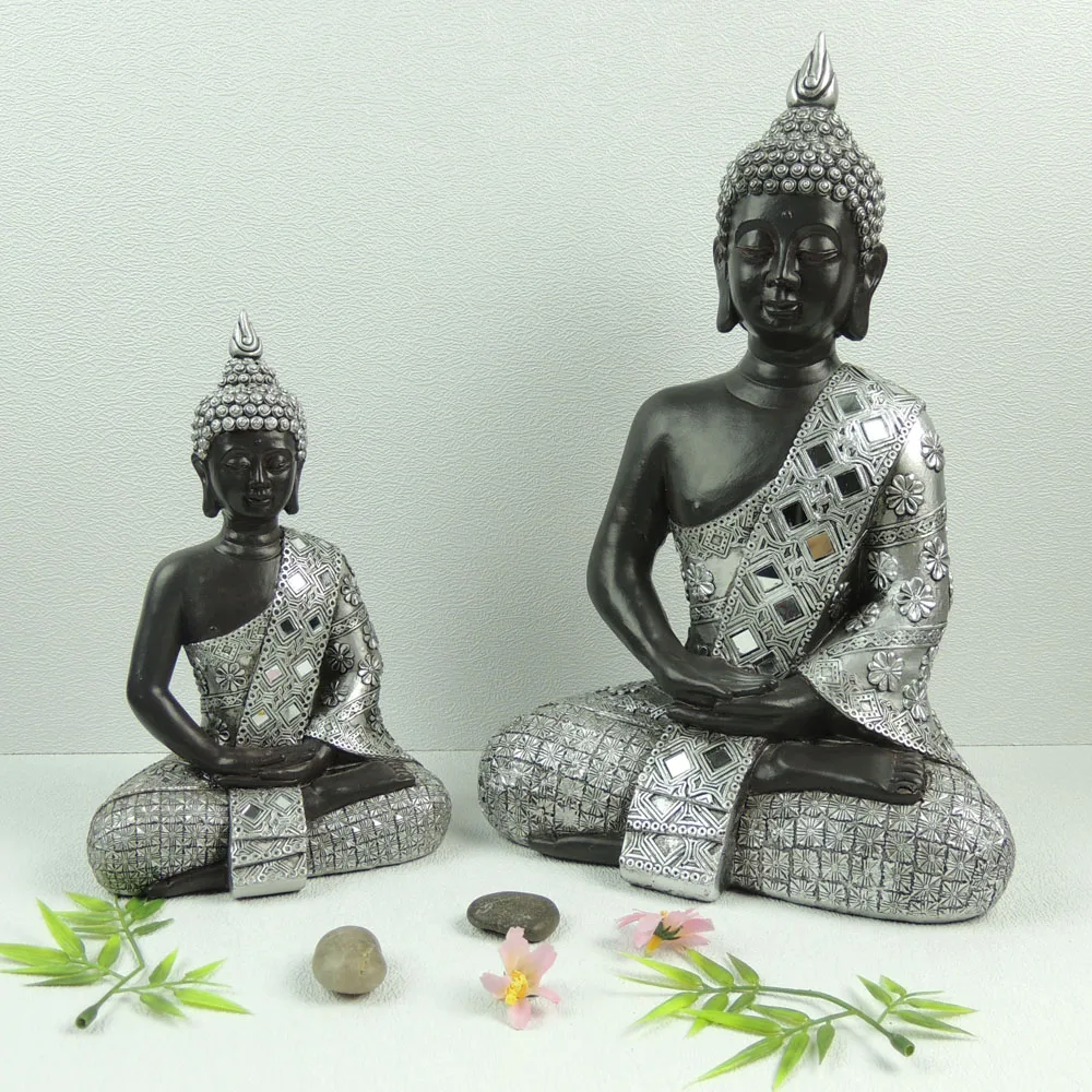 High quality religious handicraft thai buddha silver color painting