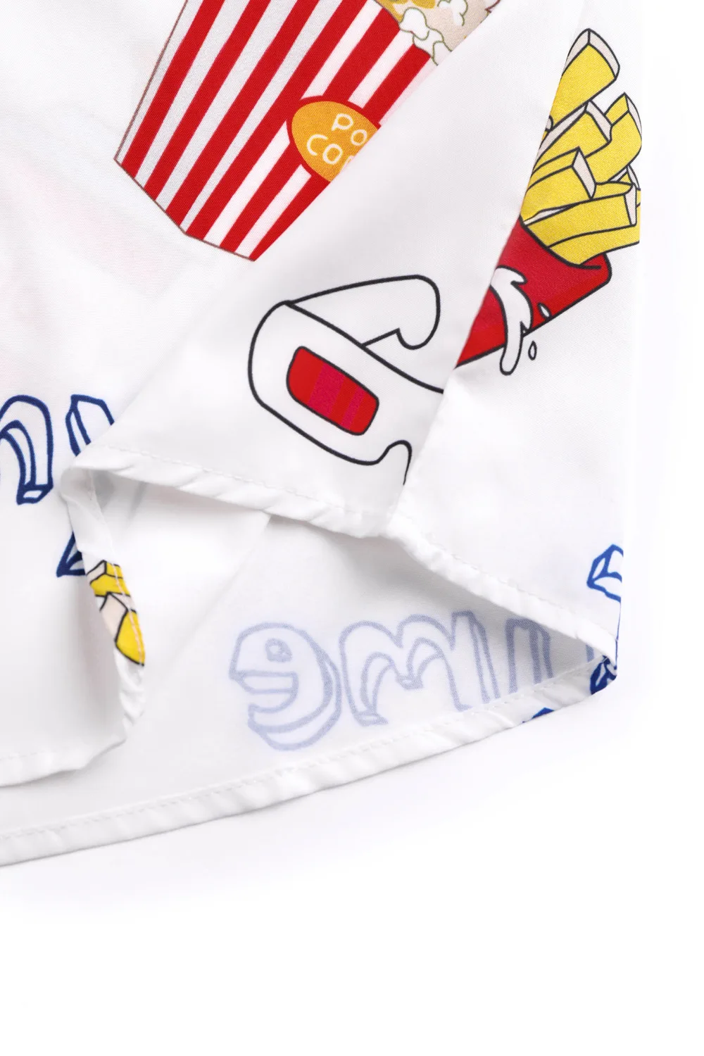 
Wholesale New Design Cute Pattern French Fries Fashion buttoned Summer wear hawaiian shirt men 