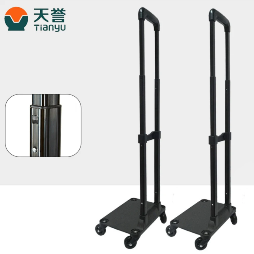 Portable Four-Wheel Aluminium Alloy Telescopic Folding Luggage Cart Handle Shopping Trolley with Foldable Design