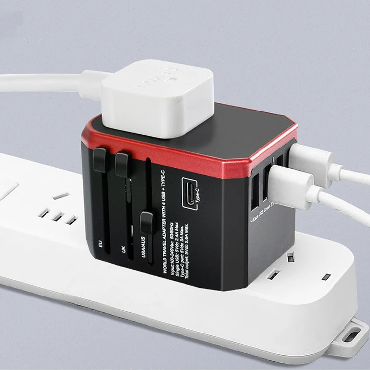 
High Quality Quick Charge Type-C Adapter Plug Global Universal Adapter Plug Travel Multi-function Universal Travel Adapter 