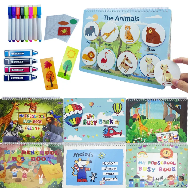 Matt Lamination Kids My Busy Book Montessori Busy Book Handmade Preschool Busy Book