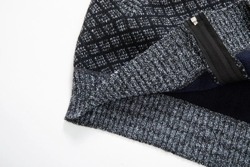 wholesale Plaid Hooded Cardigan Men Clothing Winter Knitted Cardigan Sweater Men Coats Fashion Winter Sweater For Man