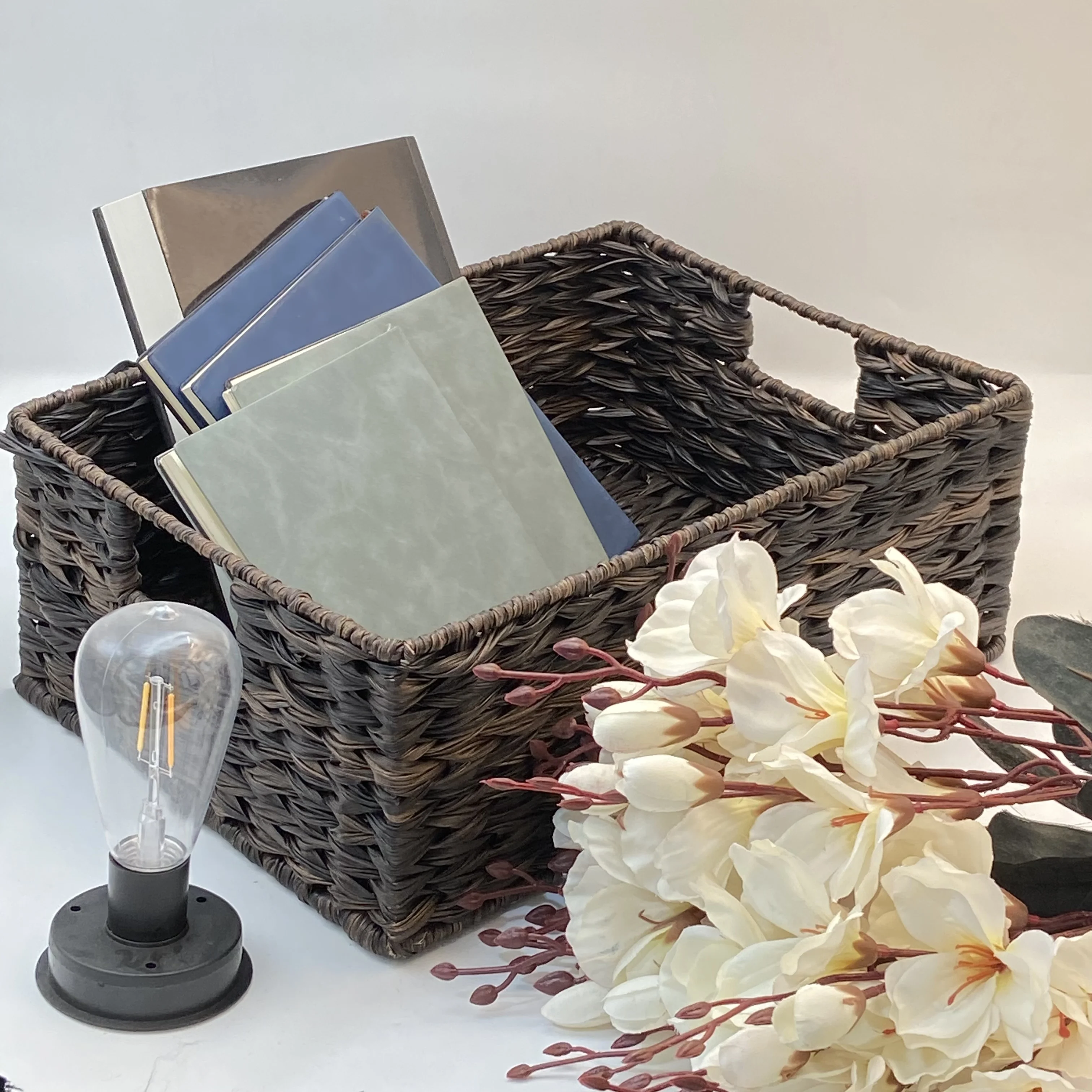 1pc huangtu-Nordic style  handmade bamboo rattan baskets home decor custom factory,custom basket storage storage baskets