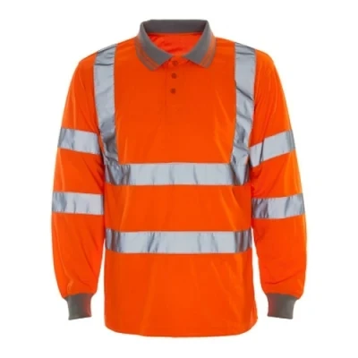 Unisex Safety Clothing Road Workwear Reflective Tape Stripes Orange Fluorescent T Shirts