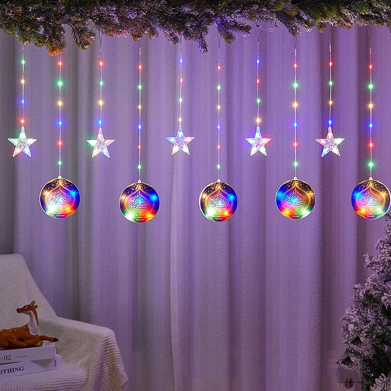 Superwin CTO Muslim Islamic Home Garden Patio Decor Star String Lights for Eid Decorations 10 LED Islamic Moon Lights String