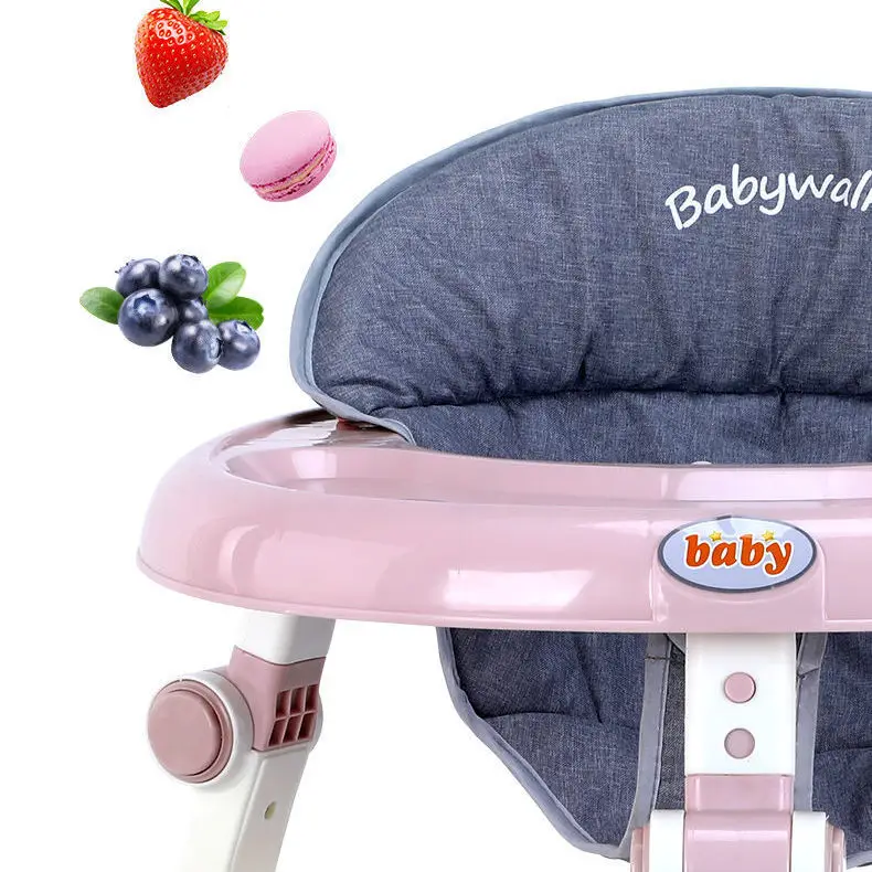 Foldable baby walker can sit and push