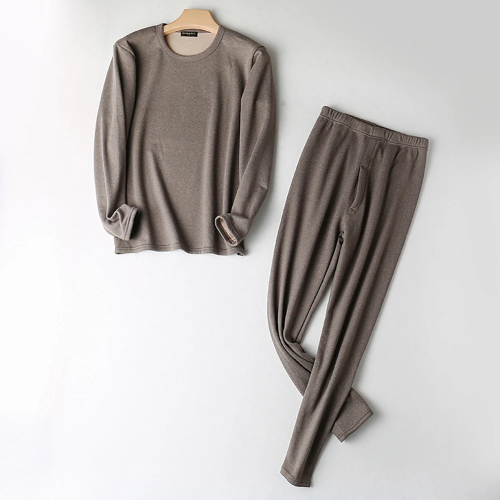 Ama Larsi Wholesale Hot Sale Seamless 2 Piece Long Sleeve Sets  Winter Warm Plus Size Adult Thermal Underwear Sets