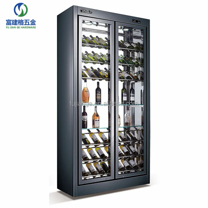 Холодильник из нержавеющей стали, Коммерческая Морозильная камера для бутылок красного вина, витрина для напитков, холодильник со стеклянной дверцей, охладитель для хранения вина